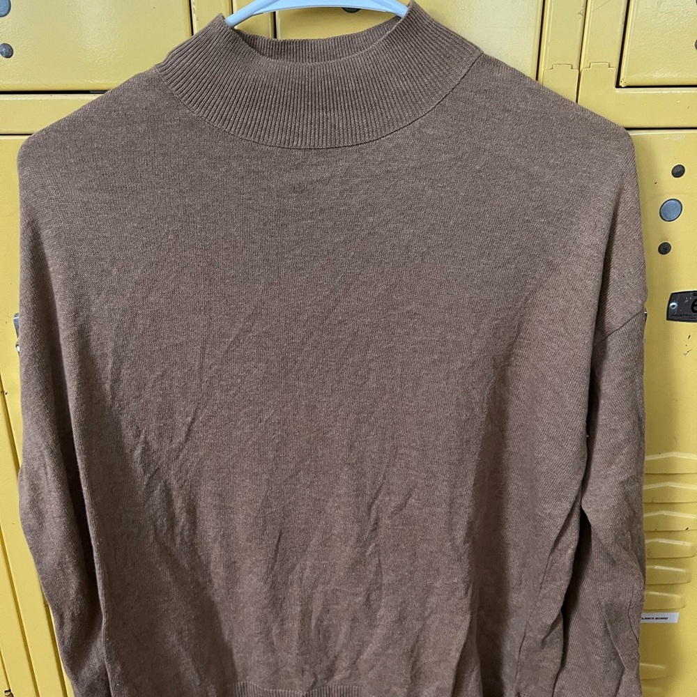 Camel mock neck turtleneck